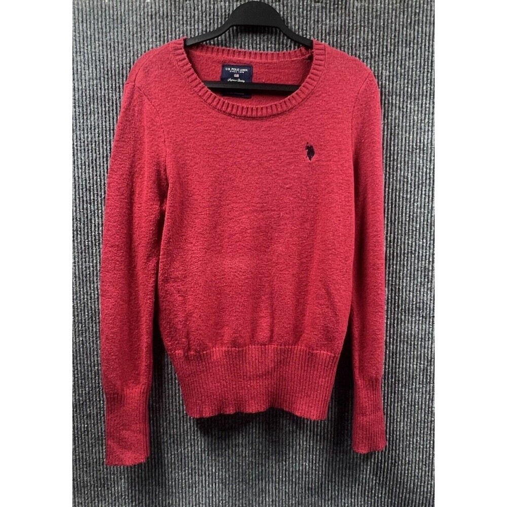 U.S. Polo Assn. Sweater Womens XL Red Long Sleeve Pullover Ribbed Sleeve Waist